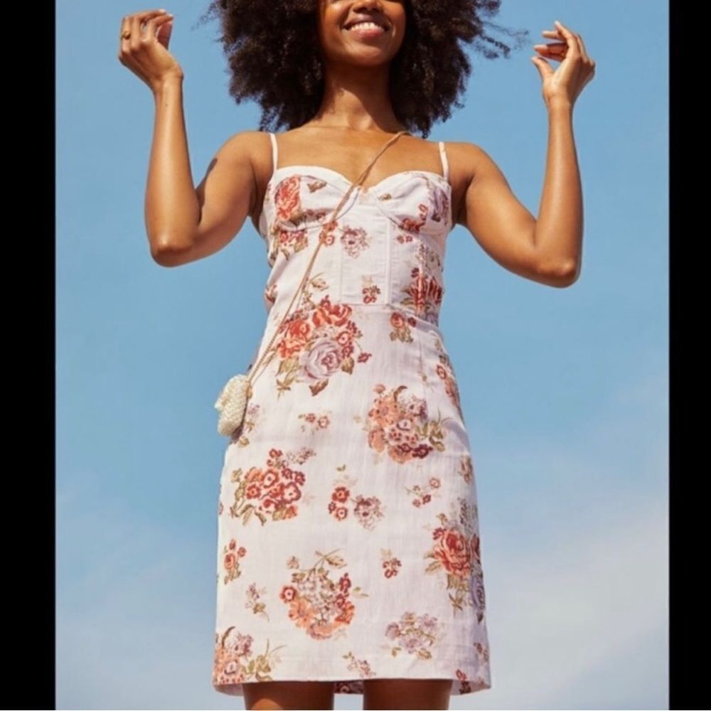 H&M X Brock Collection bustier floral mini dress